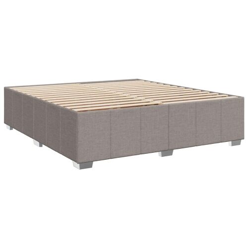 Boxspring krevet s madracem Sivosmeđa 200 x 200 cm Tkanina - Sivosmeđa 200 x 200 cm Prošiveno gumbima Cijena