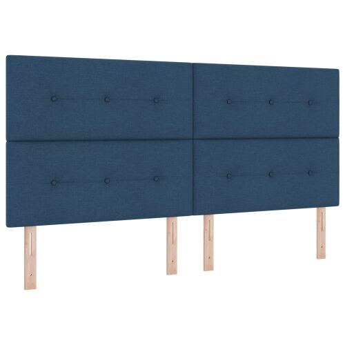 Boxspring krevet s madracem Plava 200 x 200 cm Tkanina - Plava 200 x 200 cm Prošiveno gumbima Cijena