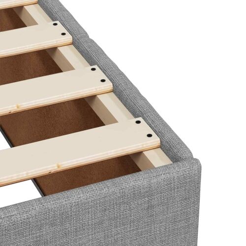 Boxspring krevet s madracem Svjetlosiva 200 x 200 cm Tkanina - Svjetlosiva 200 x 200 cm Dizajn s rombovima Cijena