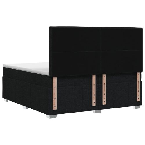 Boxspring krevet s madracem Crna 200 x 200 cm Tkanina - Crna 200 x 200 cm Dizajn s rombovima Cijena
