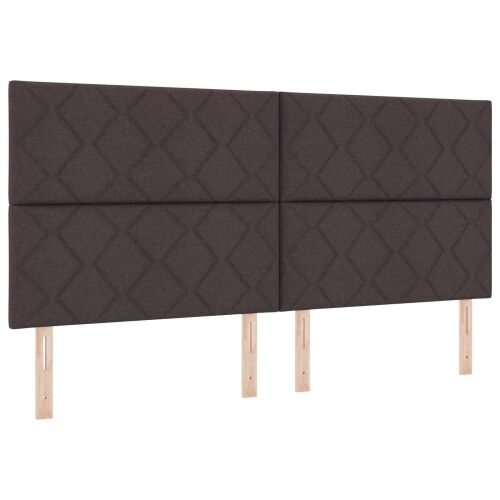 Boxspring krevet s madracem Tamno smeđa 200 x 200 cm Tkanina - Tamno smeđa 200 x 200 cm Dizajn s rombovima Cijena