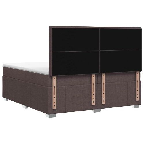 Boxspring krevet s madracem Tamno smeđa 200 x 200 cm Tkanina - Tamno smeđa 200 x 200 cm Dizajn s rombovima Cijena