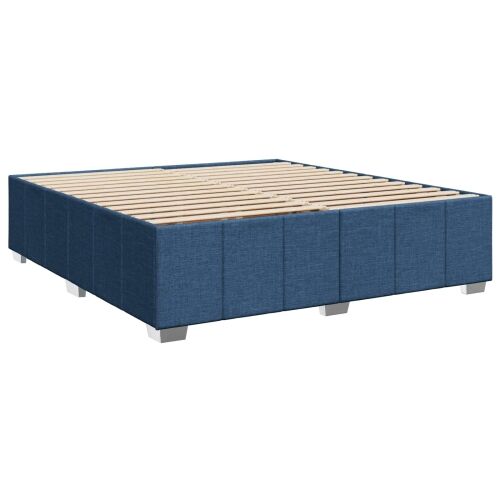 Boxspring krevet s madracem Plava 200 x 200 cm Tkanina - Plava 200 x 200 cm Dizajn s rombovima Cijena