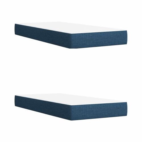 Boxspring krevet s madracem Plava 200 x 200 cm Tkanina - Plava 200 x 200 cm Dizajn s rombovima Cijena