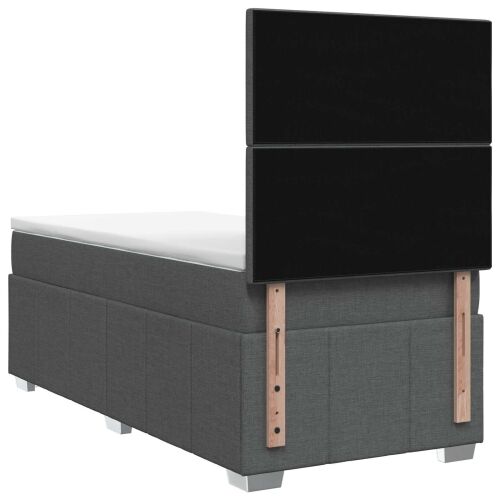 Boxspring krevet s madracem Tamnosiva Jjedan Tkanina - Tamnosiva jedna veličina Dizajn s rombovima Cijena