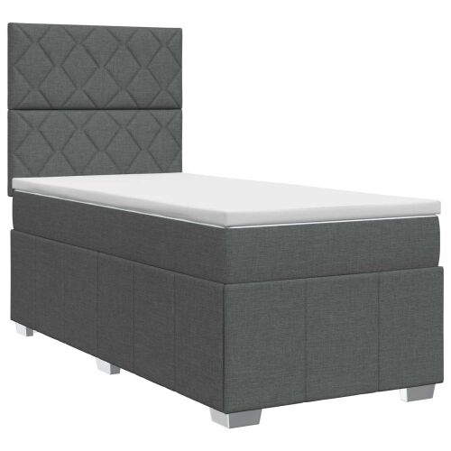 Boxspring krevet s madracem Tamnosiva Jjedan Tkanina - Tamnosiva jedna veličina Dizajn s rombovima Cijena