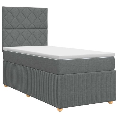 Boxspring krevet s madracem Tamnosiva 80 x 200 cm Tkanina - Tamnosiva 80 x 200 cm Dizajn s rombovima Cijena