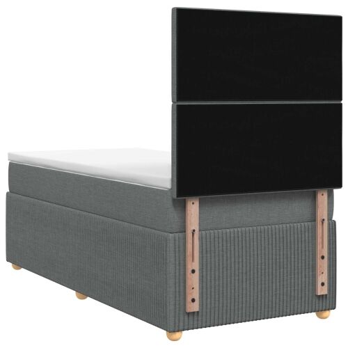 Boxspring krevet s madracem Tamnosiva 90 x 190 cm Tkanina - Tamnosiva 90 x 190 cm Dizajn s rombovima Cijena