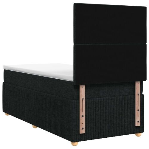 Boxspring krevet s madracem Crna 90 x 200 cm Tkanina - Crna 90 x 200 cm Prošiveno gumbima Cijena