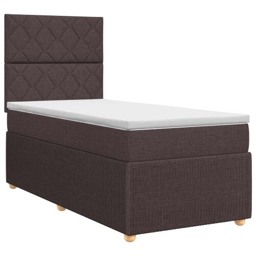 Boxspring krevet s madracem Tamno smeđa 90 x 200 cm Tkanina - Tamno smeđa 90 x 200 cm Dizajn s rombovima Cijena
