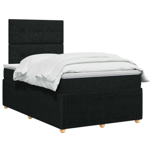 Boxspring krevet s madracem Crna 120 x 190 cm Tkanina - Crna 120 x 190 cm Prošiveno gumbima Cijena