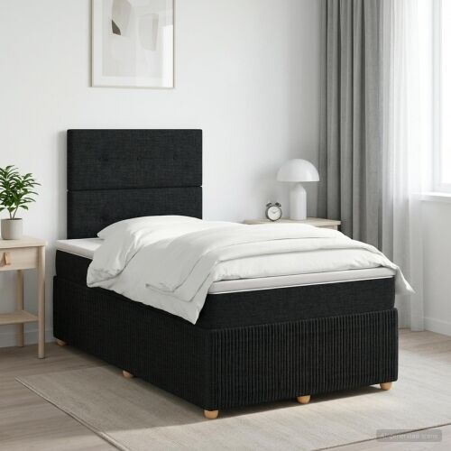 Boxspring krevet s madracem Crna 120 x 190 cm Tkanina - Crna 120 x 190 cm Prošiveno gumbima Cijena