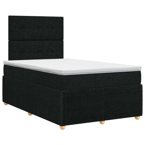 Boxspring krevet s madracem Crna 120 x 190 cm Tkanina - Crna 120 x 190 cm Prošiveno gumbima Cijena