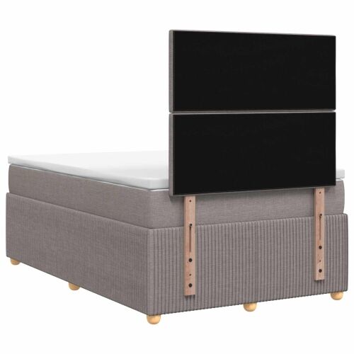 Boxspring krevet s madracem Sivosmeđa 120 x 190 cm Tkanina - Sivosmeđa 120 x 190 cm Dizajn s rombovima Cijena