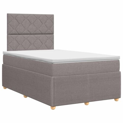 Boxspring krevet s madracem Sivosmeđa 120 x 190 cm Tkanina - Sivosmeđa 120 x 190 cm Dizajn s rombovima Cijena