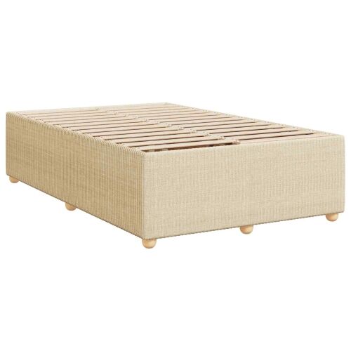 Boxspring krevet s madracem Krem 120 x 190 cm Tkanina - Krem 120 x 190 cm Dizajn s rombovima Cijena