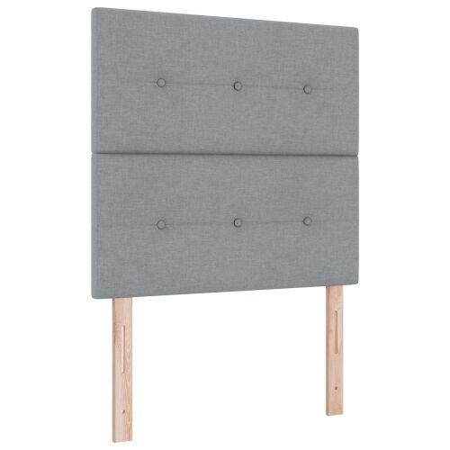 Boxspring krevet s madracem Svjetlosiva 120 x 200 cm Tkanina - Svjetlosiva 120 x 200 cm Prošiveno gumbima Cijena