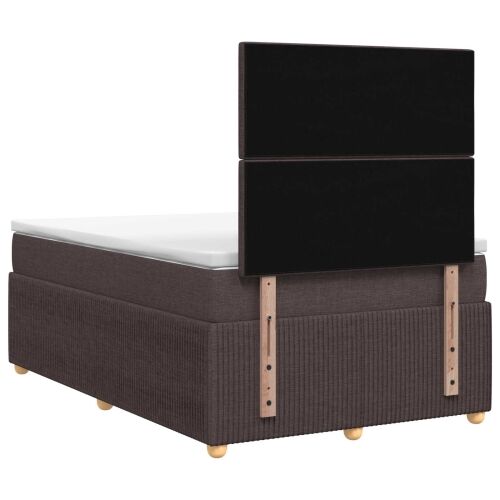 Boxspring krevet s madracem Tamno smeđa 120 x 200 cm Tkanina - Tamno smeđa 120 x 200 cm Prošiveno gumbima Cijena