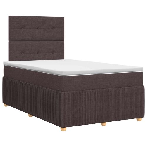 Boxspring krevet s madracem Tamno smeđa 120 x 200 cm Tkanina - Tamno smeđa 120 x 200 cm Prošiveno gumbima Cijena
