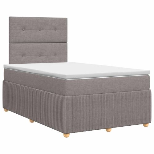 Boxspring krevet s madracem Sivosmeđa 120 x 200 cm Tkanina - Sivosmeđa 120 x 200 cm Prošiveno gumbima Cijena