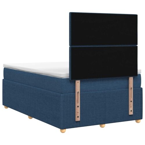 Boxspring krevet s madracem Plava 120 x 200 cm Tkanina - Plava 120 x 200 cm Prošiveno gumbima Cijena