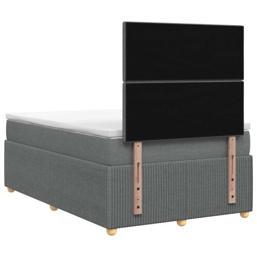 Boxspring krevet s madracem Tamnosiva 120 x 200 cm Tkanina - Tamnosiva 120 x 200 cm Dizajn s rombovima Cijena