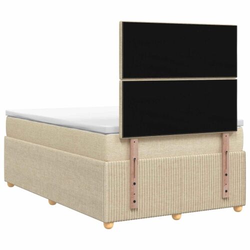 Boxspring krevet s madracem Krem 120 x 200 cm Tkanina - Krem 120 x 200 cm Dizajn s rombovima Cijena