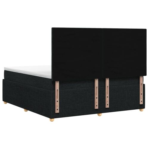 Boxspring krevet s madracem Crna 140 x 190 cm Tkanina - Crna 140 x 190 cm Prošiveno gumbima Cijena