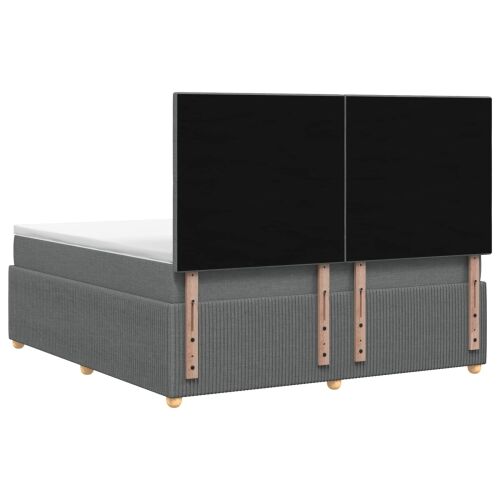 Boxspring krevet s madracem Tamnosiva 160 x 200 cm Tkanina - Tamnosiva 160 x 200 cm Dizajn s rombovima Cijena