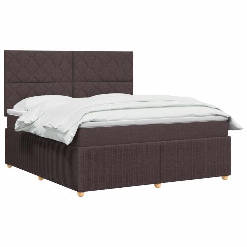 Boxspring krevet s madracem Tamno smeđa 180 x 200 cm Tkanina - Tamno smeđa 180 x 200 cm Dizajn s rombovima Cijena