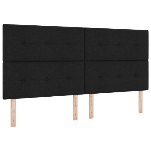 Boxspring krevet s madracem Crna 200 x 200 cm Tkanina - Crna 200 x 200 cm Prošiveno gumbima Cijena