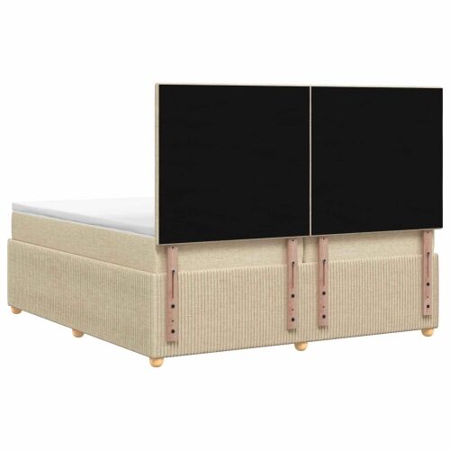 Boxspring krevet s madracem Krem 200 x 200 cm Tkanina - Krem 200 x 200 cm Prošiveno gumbima Cijena