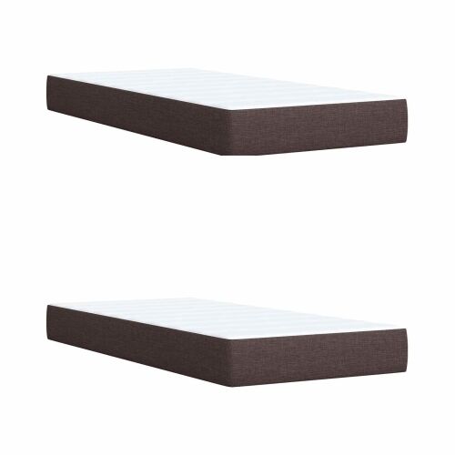 Boxspring krevet s madracem Tamno smeđa 200 x 200 cm Tkanina - Tamno smeđa 200 x 200 cm Dizajn s rombovima Cijena