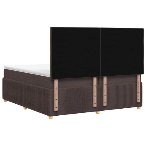Boxspring krevet s madracem Tamno smeđa 200 x 200 cm Tkanina - Tamno smeđa 200 x 200 cm Dizajn s rombovima Cijena
