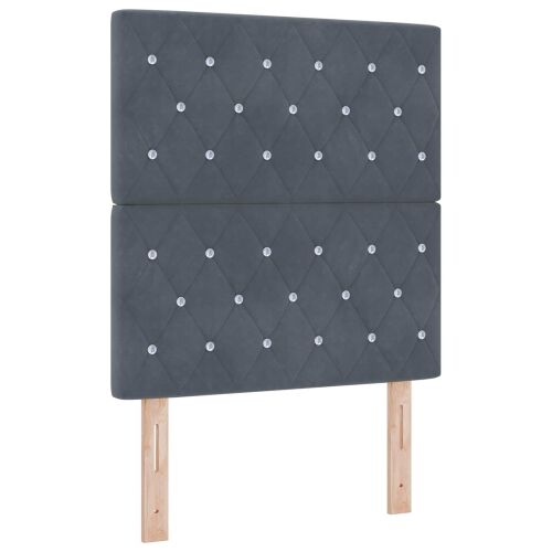 Boxspring krevet s madracem Tamnosiva 80 x 200 cm Baršun - Tamnosiva 80 x 200 cm Kristal s dugmadima Cijena