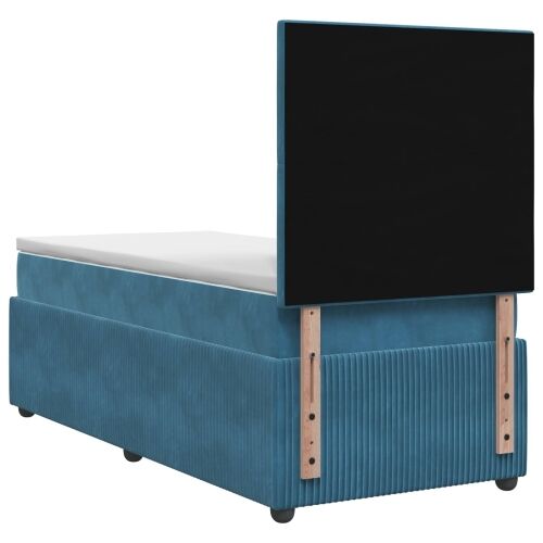 Boxspring krevet s madracem Plava 80 x 200 cm Baršun - Plava 80 x 200 cm Kristal s dugmadima Cijena