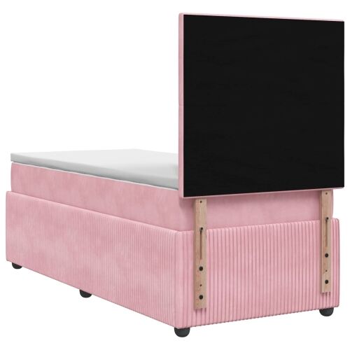 Boxspring krevet s madracem Ružičasta 90 x 190 cm Baršun - Ružičasta 90 x 190 cm Dizajn s rombovima Cijena