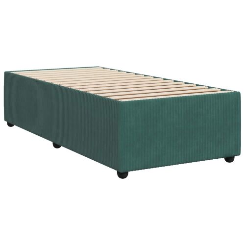 Boxspring krevet s madracem Tamnozelena 90 x 200 cm Baršun - Tamnozelena 90 x 200 cm Kristal s dugmadima Cijena