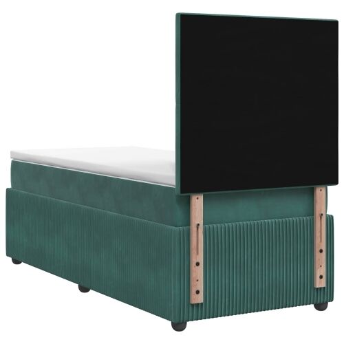 Boxspring krevet s madracem Tamnozelena 90 x 200 cm Baršun - Tamnozelena 90 x 200 cm Kristal s dugmadima Cijena