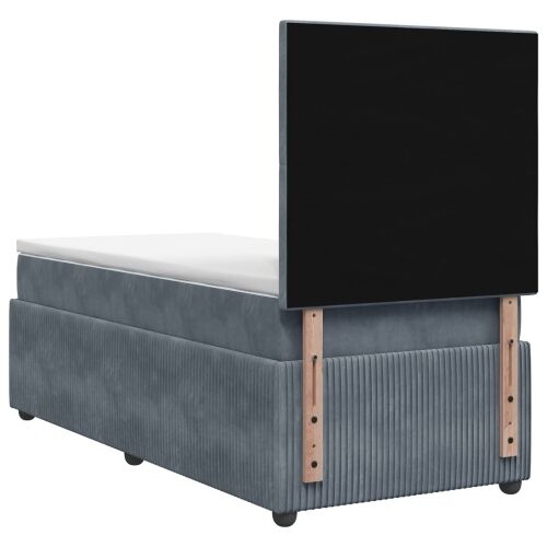 Boxspring krevet s madracem Tamnosiva 100 x 200 cm Baršun - Tamnosiva 100 x 200 cm Kristal s dugmadima Cijena