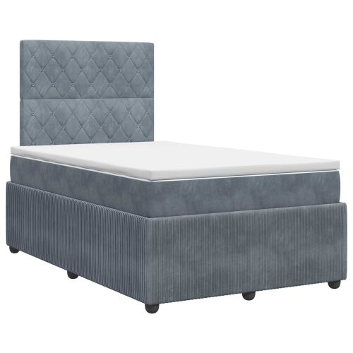 Boxspring krevet s madracem Tamnosiva 120 x 190 cm Baršun - Tamnosiva 120 x 190 cm Kristal s dugmadima Cijena