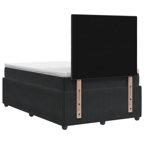 Boxspring krevet s madracem Crna 120 x 190 cm Baršun - Crna 120 x 190 cm Prošiveno gumbima Cijena