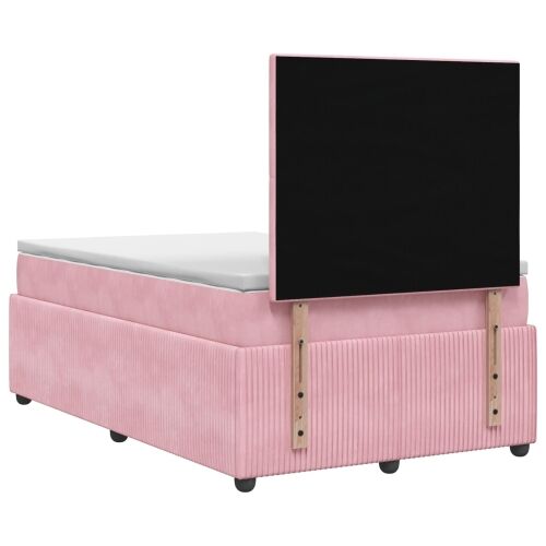 Boxspring krevet s madracem Ružičasta 120 x 190 cm Baršun - Ružičasta 120 x 190 cm Dizajn s rombovima Cijena