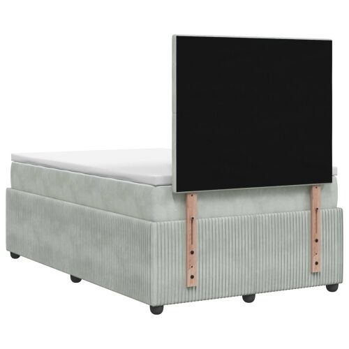 Boxspring krevet s madracem Svjetlosiva 120 x 200 cm Baršun - Svjetlosiva 120 x 200 cm Kristal s dugmadima Cijena