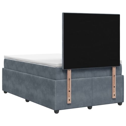 Boxspring krevet s madracem Tamnosiva 120 x 200 cm Baršun - Tamnosiva 120 x 200 cm Kristal s dugmadima Cijena