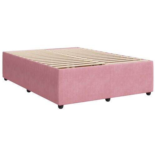 Boxspring krevet s madracem Ružičasta 140 x 190 cm Baršun - Ružičasta 140 x 190 cm Dizajn s rombovima Cijena