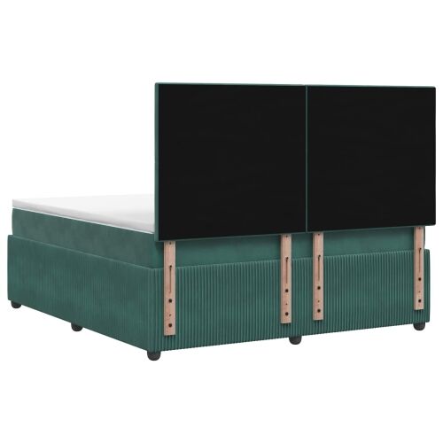 Boxspring krevet s madracem Tamnozelena 140 x 200 cm Baršun - Tamnozelena 140 x 200 cm Dizajn s rombovima Cijena