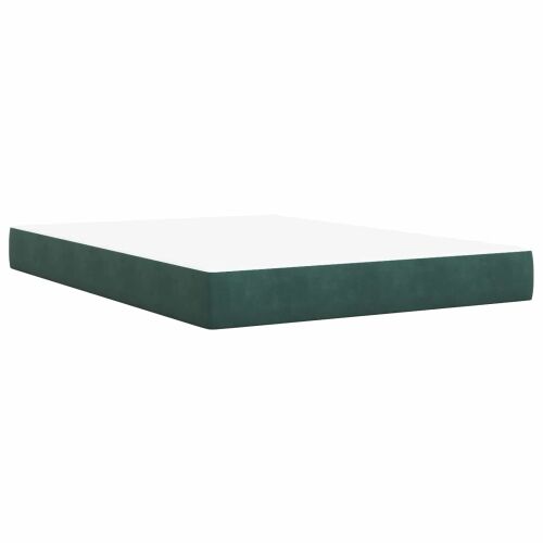 Boxspring krevet s madracem Tamnozelena 140 x 200 cm Baršun - Tamnozelena 140 x 200 cm Dizajn s rombovima Cijena