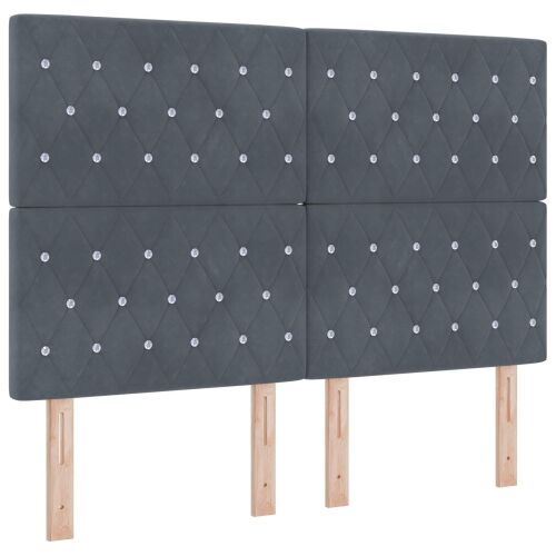Boxspring krevet s madracem Tamnosiva 160 x 200 cm Baršun - Tamnosiva 160 x 200 cm Kristal s dugmadima Cijena