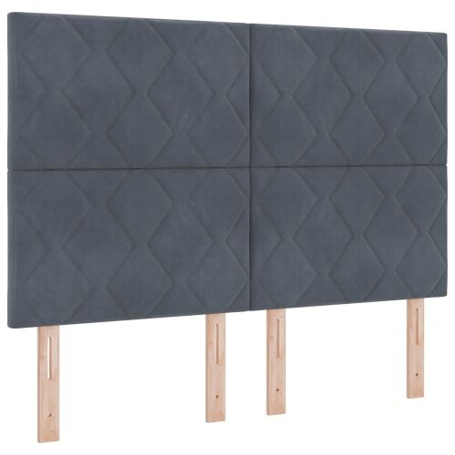 Boxspring krevet s madracem Tamnosiva 160 x 200 cm Baršun - Tamnosiva 160 x 200 cm Dizajn s rombovima Cijena